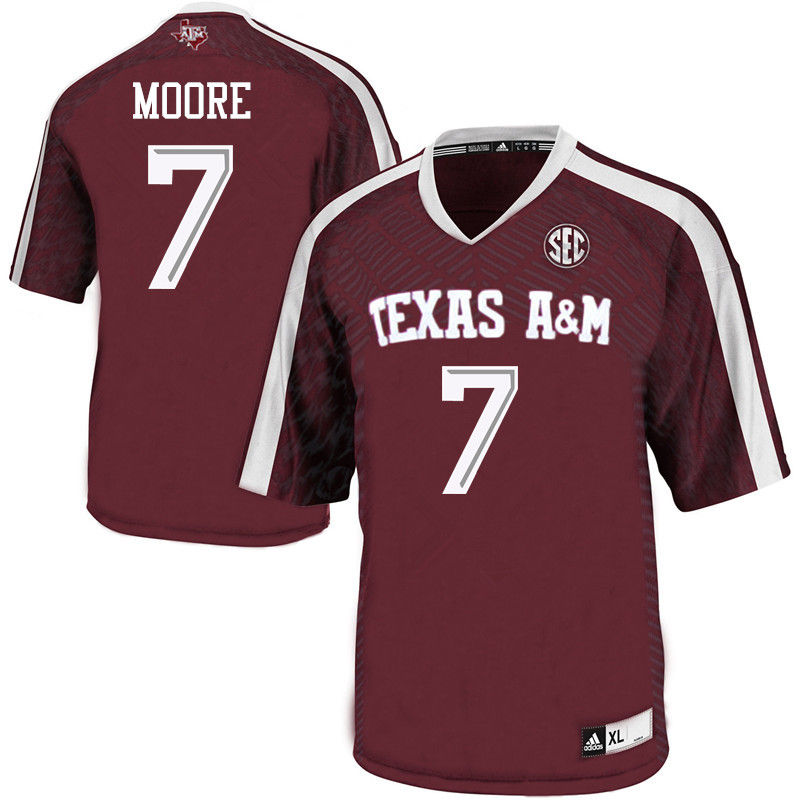 Men #7 Richard Moore Texas A&M Aggies College Football Jerseys-Maroon - Click Image to Close
